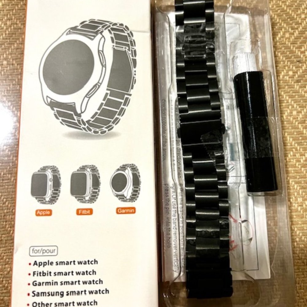 *FOR PARTS ONLY* Black 20MM Aluminum Smart Watch Band